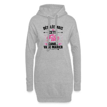 Désolée mais cette fille canon va se marier - Sweat-shirt à capuche long Femme - gris chiné - Devant