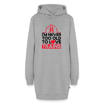 Modellbahn Zug Lokomotiven Geschenk - Hoodie-Kleid - Grau meliert - Vorne