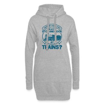 Modellbahn Zug Lokomotiven Geschenk - Hoodie-Kleid - Grau meliert - Vorne