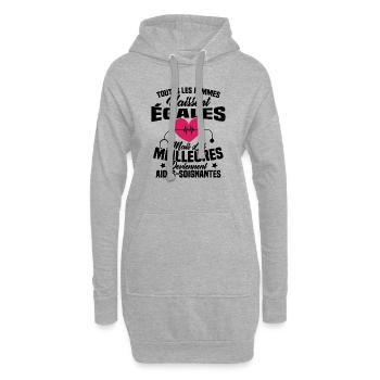 Les meilleures femmes deviennent aides-soignantes - Sweat-shirt à capuche long Femme - gris chiné - Devant