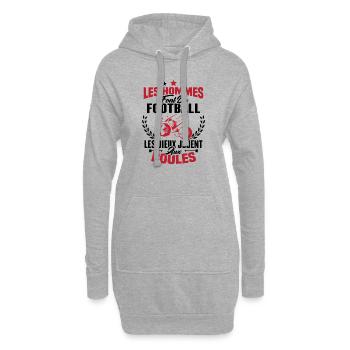 Hommes font du football les dieux jouent aux boule - Sweat-shirt à capuche long Femme - gris chiné - Devant