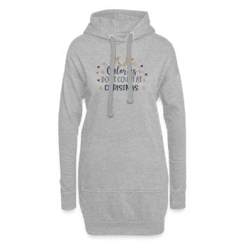 Les calories ne comptent pas pendant Noël - Sweat-shirt à capuche long Femme - gris chiné - Devant