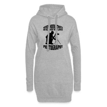 Fotograf Kamera Fotografen lustig Fotografieren - Hoodie-Kleid - Grau meliert - Vorne