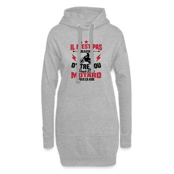 Pas obligatoire d'être fou pour être motard - Sweat-shirt à capuche long Femme - gris chiné - Devant