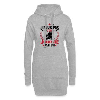 J'peux pas c'est jour de match rugby - Sweat-shirt à capuche long Femme - gris chiné - Devant
