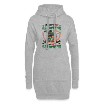 Grow old when you stop gardening. - Hoodie Dress - heather grey - Front