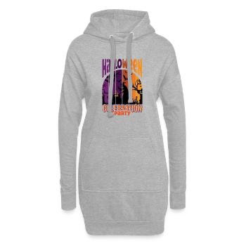 Happy Halloween Party Hexe Fledermaus Grusel Spuk - Hoodie-Kleid - Grau meliert - Vorne