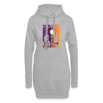 Happy Halloween Party Hexe Fledermaus Grusel Spuk - Hoodie-Kleid - Grau meliert - Vorne