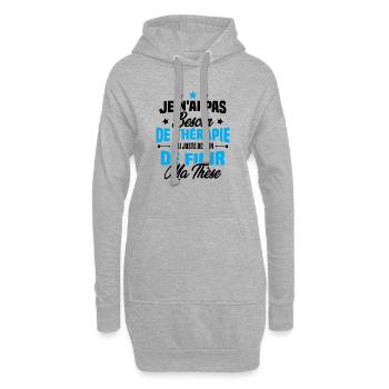 J'ai juste besoin de finir ma thèse - Sweat-shirt à capuche long Femme - gris chiné - Devant