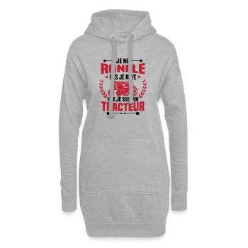 Je Ne Ronfle Pas Je Rêve Que Je Suis Un Tracteur - Sweat-shirt à capuche long Femme - gris chiné - Devant