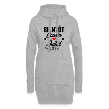 Bientôt Cousin Juillet 2023, Annonce Grossesse - Sweat-shirt à capuche long Femme - gris chiné - Devant