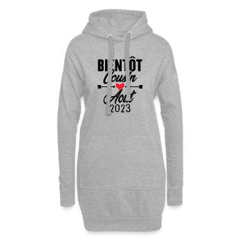 Bientôt Cousin Aout 2023, Annonce Grossesse - Sweat-shirt à capuche long Femme - gris chiné - Devant