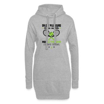 Le tennisman l'emporte toujours Humour cadeau - Sweat-shirt à capuche long Femme - gris chiné - Devant