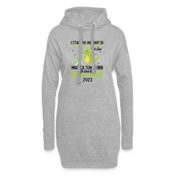 Je vais être grand frère 2023 / Cadeau grand frère - Sweat-shirt à capuche long Femme - gris chiné - Devant