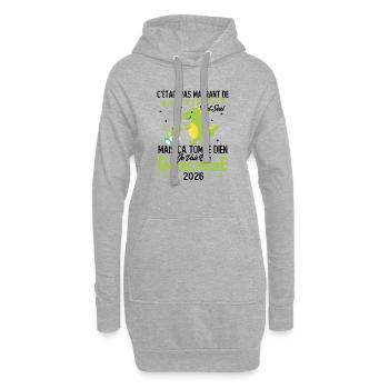 Je vais être grand frère 2026 / Cadeau grand frère - Sweat-shirt à capuche long Femme - gris chiné - Devant