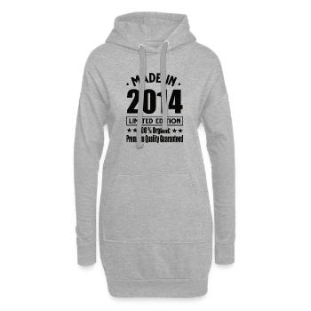 Fabriqué en 2014 Vintage Retro Limited Edition - Sweat-shirt à capuche long Femme - gris chiné - Devant