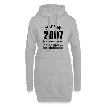 Fabriqué en 2007 Vintage Retro Limited Edition - Sweat-shirt à capuche long Femme - gris chiné - Devant