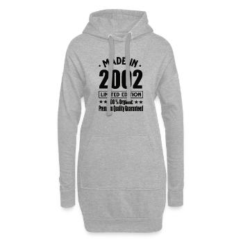 Fabriqué en 2002 Vintage Retro Limited Edition - Sweat-shirt à capuche long Femme - gris chiné - Devant