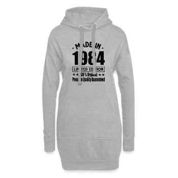 Made in 1984 Vintage Retro Limited Edition - Hoodie-Kleid - Grau meliert - Vorne