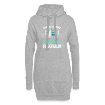 Mein Boot Meine Regeln für alle Wassersportler - Hoodie-Kleid - Grau meliert - Vorne