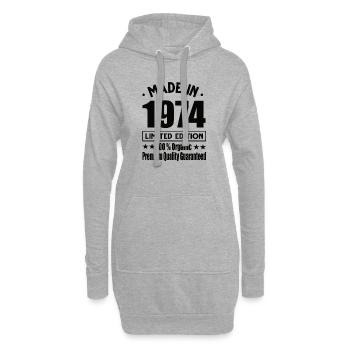 Made in 1974 Vintage Retro Limited Edition - Hoodie-Kleid - Grau meliert - Vorne