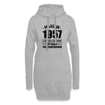 Fabriqué en 1957 Vintage Retro Limited Edition - Sweat-shirt à capuche long Femme - gris chiné - Devant