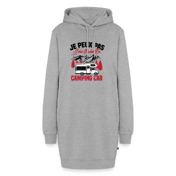 Je peux pas je me barre en camping-car - Sweat-shirt à capuche long Femme - gris chiné - Devant