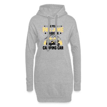 Je peux pas je me barre en camping-car - Sweat-shirt à capuche long Femme - gris chiné - Devant