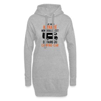 Je suis retraité je fais du camping-car - Sweat-shirt à capuche long Femme - gris chiné - Devant