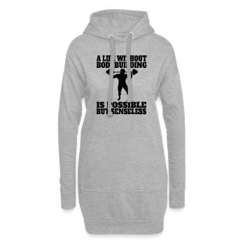 Bodybuilder Athlète Muscle Fitness Entraînement en force - Sweat-shirt à capuche long Femme - gris chiné - Devant
