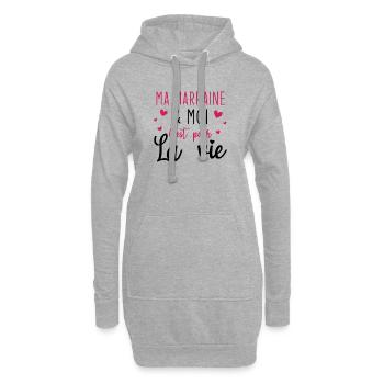 Ma marraine moi c'est pour la vie - Sweat-shirt à capuche long Femme - gris chiné - Devant