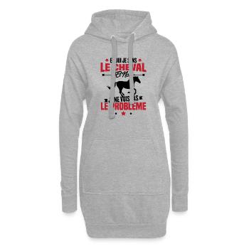 Je sens le cheval et non je ne vois le problème - Sweat-shirt à capuche long Femme - gris chiné - Devant