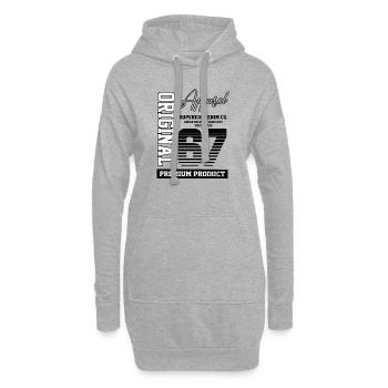 1967 Vintage Anniversaire Vintage Cadeau Rétro - Sweat-shirt à capuche long Femme - gris chiné - Devant