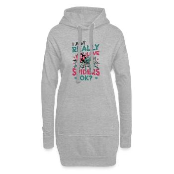 J’aime vraiment les araignées, d’accord? - Sweat-shirt à capuche long Femme - gris chiné - Devant