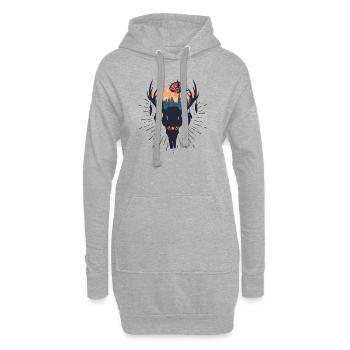 Wandern Campen Camping Outdoor Wandertour Wanderer - Hoodie-Kleid - Grau meliert - Vorne