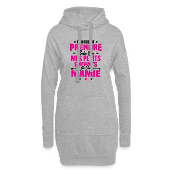 Prendre soin de mes petits enfants, Je suis mamie - Sweat-shirt à capuche long Femme - gris chiné - Devant