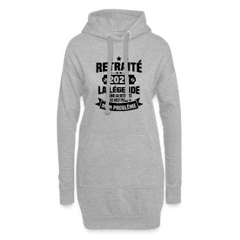 Cadeau retraité 2022, La légende prend sa retraite - Sweat-shirt à capuche long Femme - gris chiné - Devant
