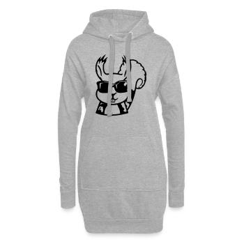 Squirrel with Sunglasses Vector Funny - Hoodie Dress - heather grey - Front