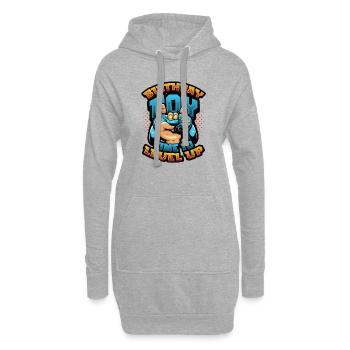 Geburtstagskind, Gamer - Hoodie-Kleid - Grau meliert - Vorne