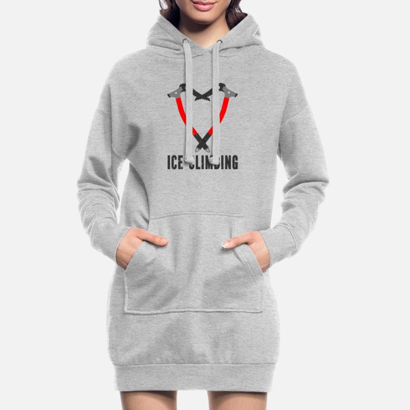 Ich Liebe Eisklettern Eiskletterer Eispickel Hoodie-Kleid