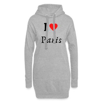 J’adore Paris - Sweat-shirt à capuche long Femme - gris chiné - Devant
