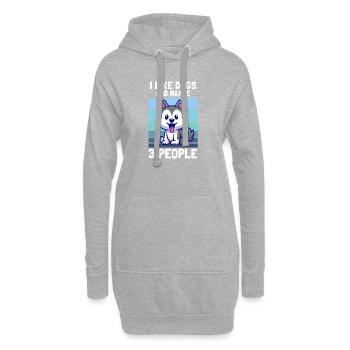 J’aime les chiens et peut-être 3 personnes conçoivent - Sweat-shirt à capuche long Femme - gris chiné - Devant