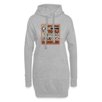 Ne touchez pas à mes outils. - Sweat-shirt à capuche long Femme - gris chiné - Devant
