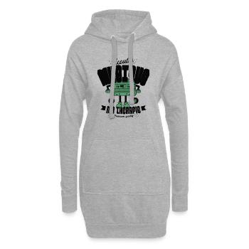 Ecouter musique ma thérapie - Sweat-shirt à capuche long Femme - gris chiné - Devant