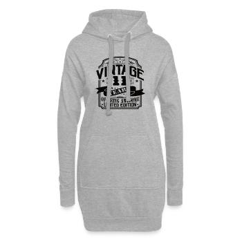 Anniversaire Vintage 11 Ans Édition Limitée - Sweat-shirt à capuche long Femme - gris chiné - Devant