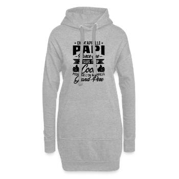 On M'appelle Papi Parce Que Je Suis Trop Cool - Sweat-shirt à capuche long Femme - gris chiné - Devant