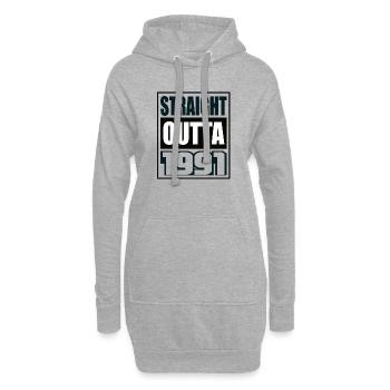 Straight Outta 1991 Geburtstag 1991 Geboren 1991 - Hoodie-Kleid - Grau meliert - Vorne