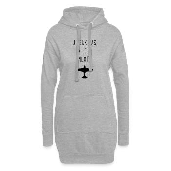 J'peux pas je pilote Cadeau vintage avion - Sweat-shirt à capuche long Femme - gris chiné - Devant
