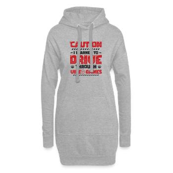 Attention, j’ai réussi l’examen de conduite. - Sweat-shirt à capuche long Femme - gris chiné - Devant