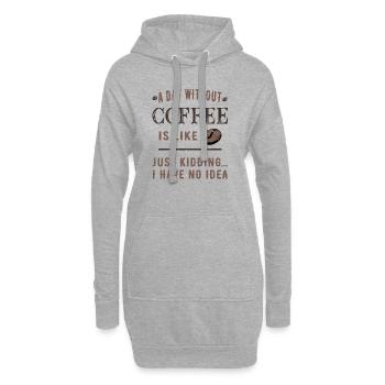 Une journée sans café, c’est comme... - Sweat-shirt à capuche long Femme - gris chiné - Devant